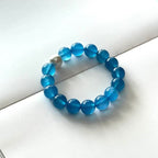 BS116【Blue World】Aquamarine Agate・Freshwater Pearl Bracelet Ocean