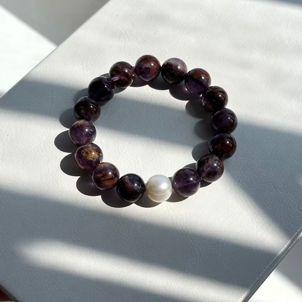 BS80 [Simple Retro] Purple Ghost Freshwater Pearl Bracelet