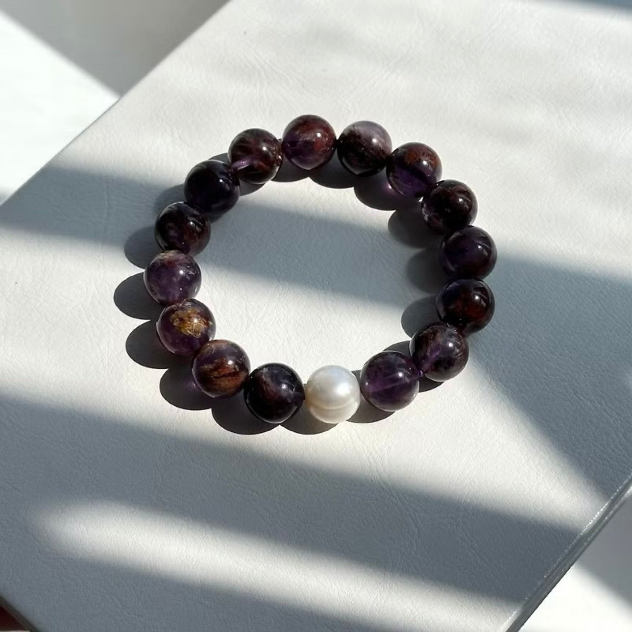 BS80 [Simple Retro] Purple Ghost Freshwater Pearl Bracelet