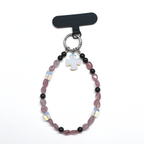 S10 [Gemstone mobile phone camera lanyard] Amethyst • Yellow glass • Pearl • Water drop shell Retro gold-plated lanyard Original design handmade