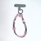 S10 [Gemstone mobile phone camera lanyard] Amethyst • Yellow glass • Pearl • Water drop shell Retro gold-plated lanyard Original design handmade