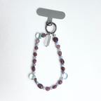 S10 [Gemstone mobile phone camera lanyard] Amethyst • Yellow glass • Pearl • Water drop shell Retro gold-plated lanyard Original design handmade