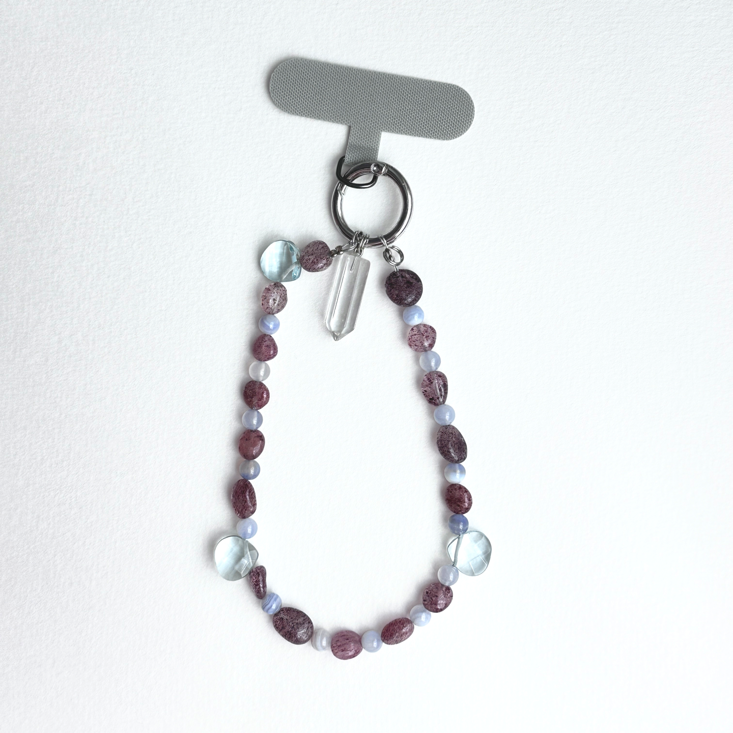 S10 [Gemstone mobile phone camera lanyard] Amethyst • Yellow glass • Pearl • Water drop shell Retro gold-plated lanyard Original design handmade