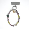 S10 [Gemstone mobile phone camera lanyard] Amethyst • Yellow glass • Pearl • Water drop shell Retro gold-plated lanyard Original design handmade