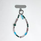 S10 [Gemstone mobile phone camera lanyard] Amethyst • Yellow glass • Pearl • Water drop shell Retro gold-plated lanyard Original design handmade