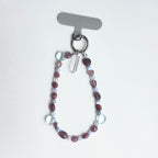 S10 [Gemstone mobile phone camera lanyard] Amethyst • Yellow glass • Pearl • Water drop shell Retro gold-plated lanyard Original design handmade