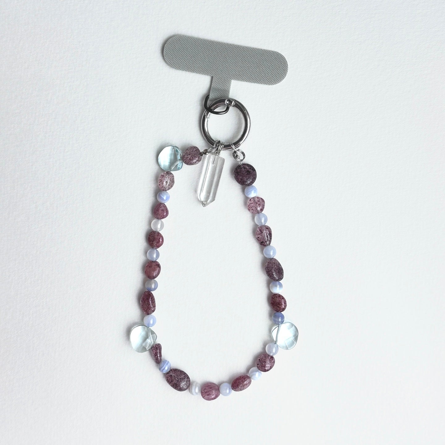 S10 [Gemstone mobile phone camera lanyard] Amethyst • Yellow glass • Pearl • Water drop shell Retro gold-plated lanyard Original design handmade