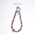 S10 [Gemstone mobile phone camera lanyard] Amethyst • Yellow glass • Pearl • Water drop shell Retro gold-plated lanyard Original design handmade