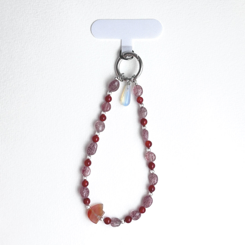 S10 [Gemstone mobile phone camera lanyard] Amethyst • Yellow glass • Pearl • Water drop shell Retro gold-plated lanyard Original design handmade