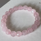B107 [Libra Scorpio | October] Rose Quartz Cut-angle Pure Bead Bracelet